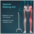 Tynor quadripod walking stick aluminium body and rubber hand grip for best support and comfort