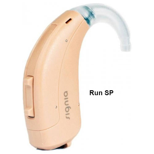 Signia RUN SP BTE behind the ear hearing aid (8 channel Advanced sound amplification)