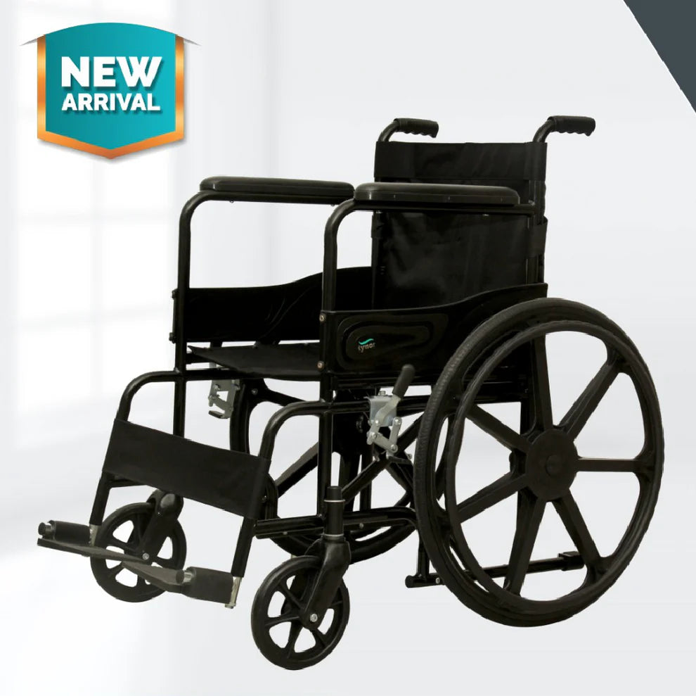 Tynor Foldable Wheelchair for home and outdoor use, suitable for all adults