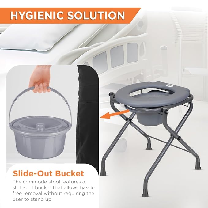 Vissco Comfort Premium Portable Commode Stool with Attached Bucket