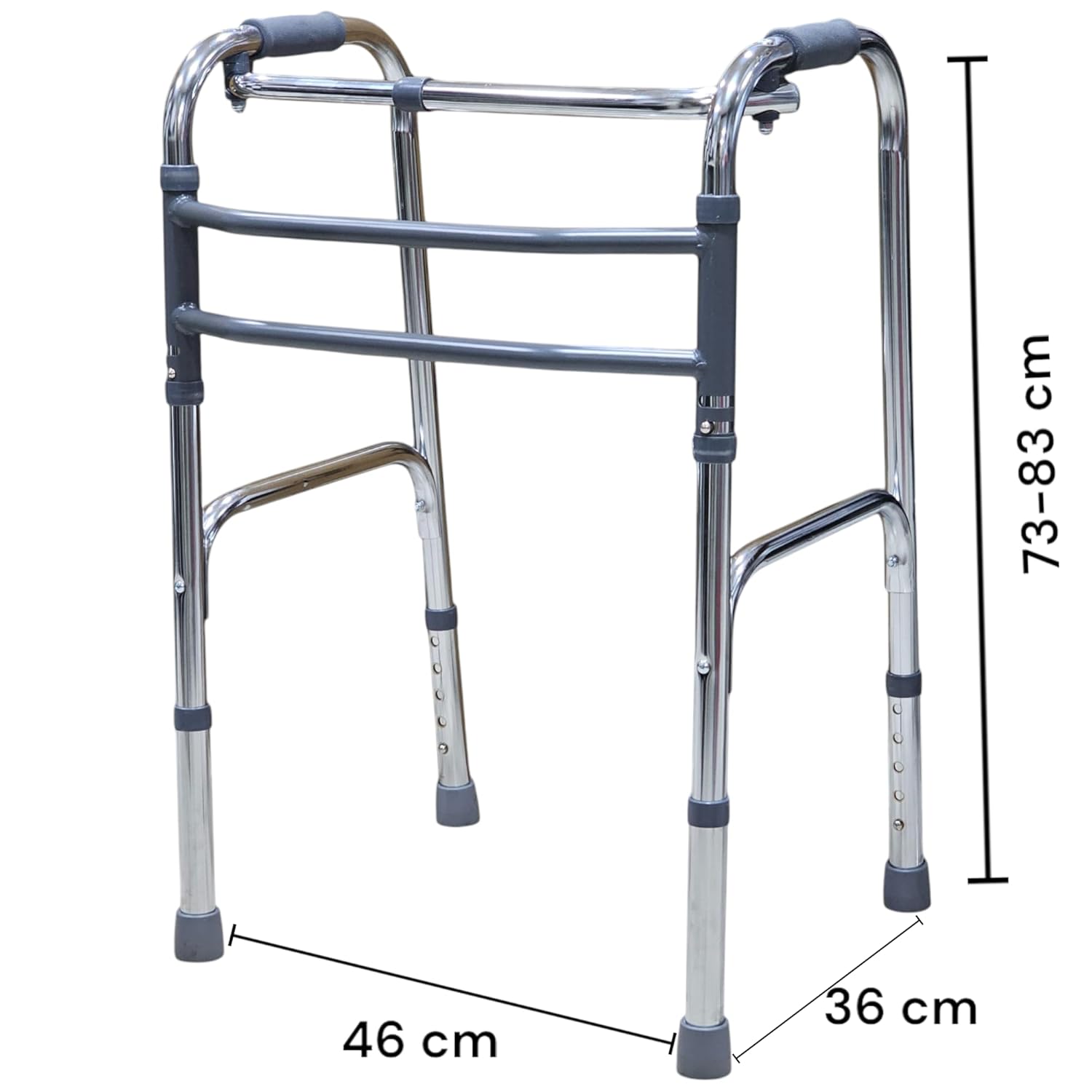 AUDITECH chrome finish foldable walker for adults (reciprocal movement)