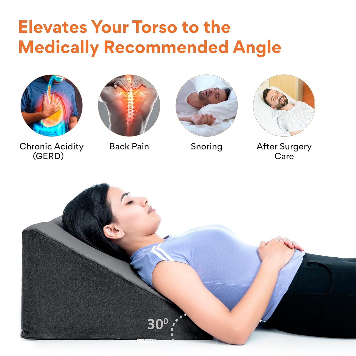 AUDITECH Triangle Wedge Cushion for back support and sleeping posture correction