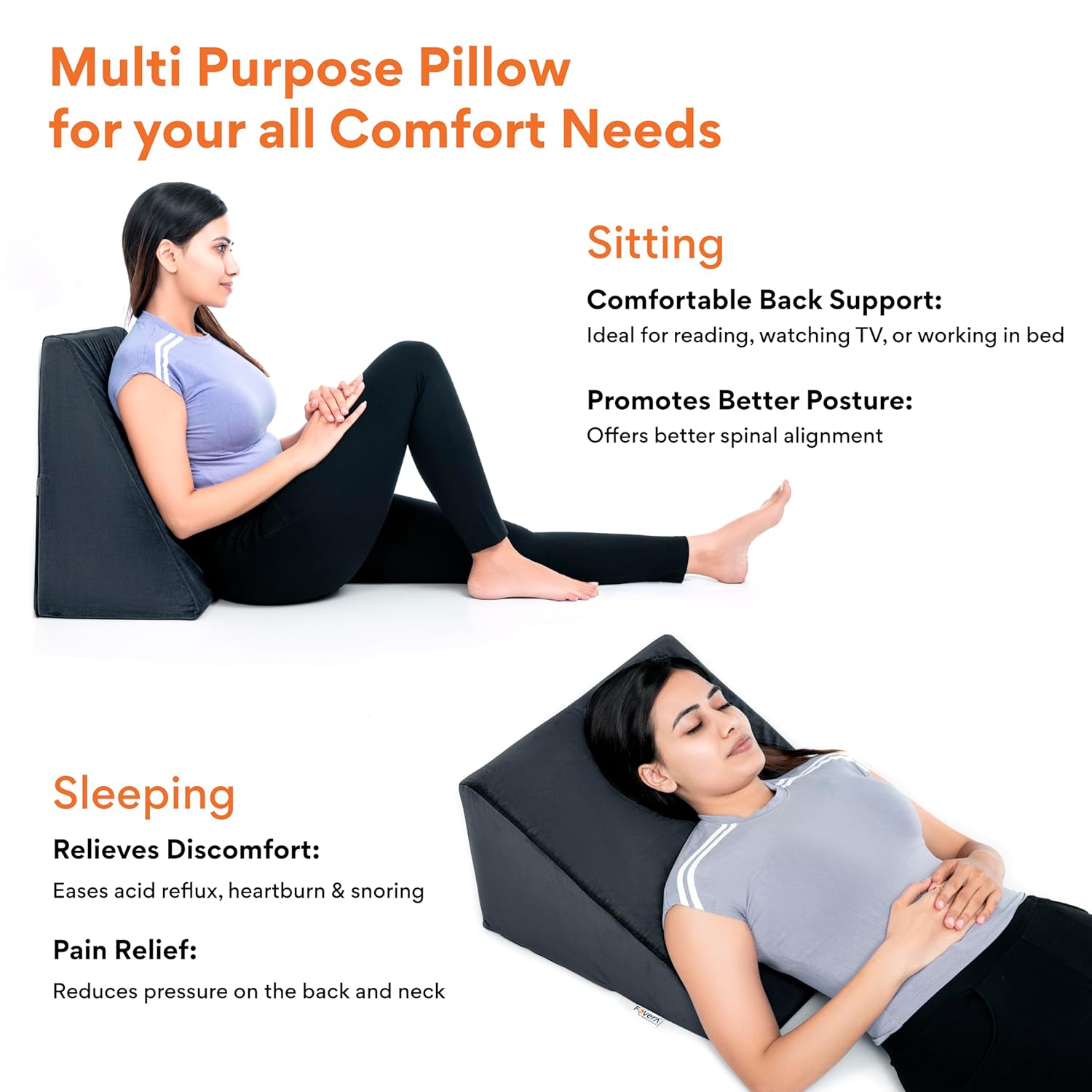 AUDITECH Triangle Wedge Cushion for back support and sleeping posture correction