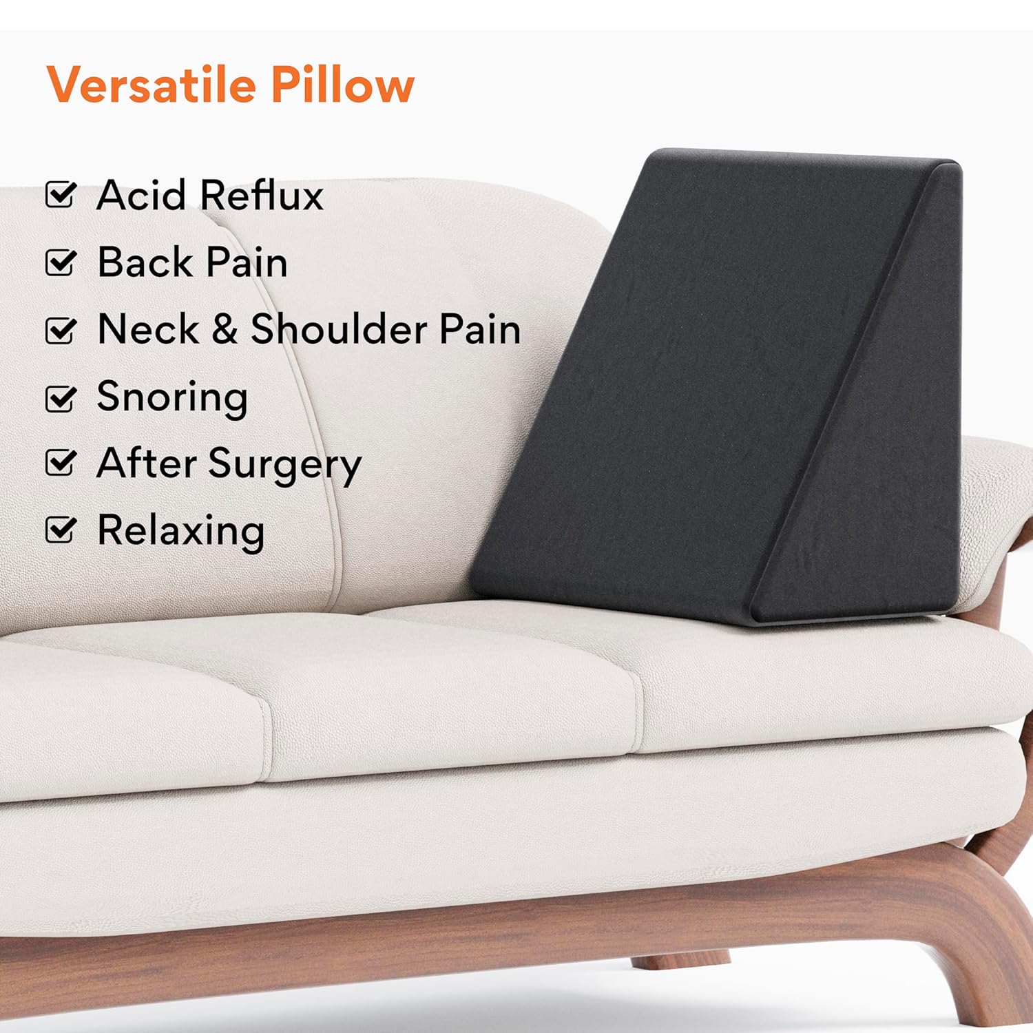 AUDITECH Triangle Wedge Cushion for back support and sleeping posture correction